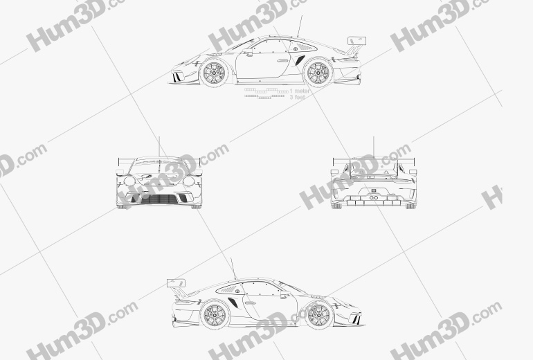 Porsche 911 GT3 R 2022 Blueprint