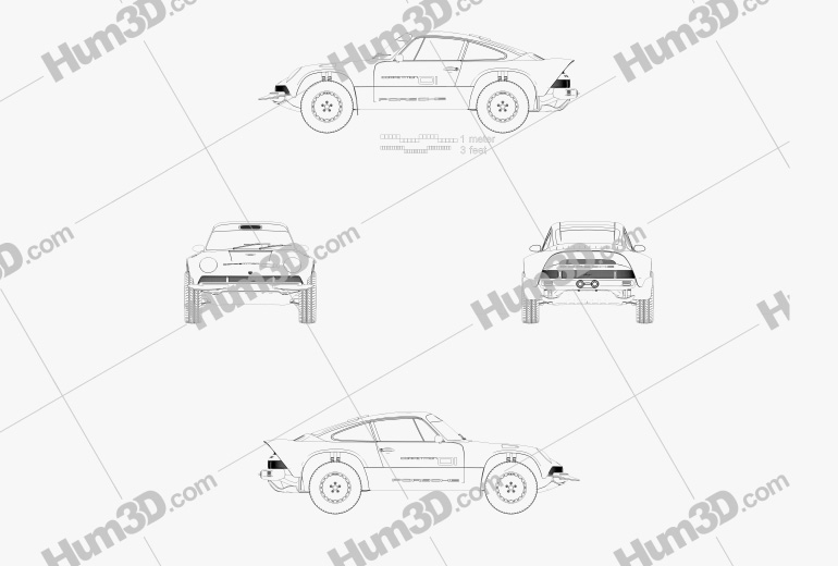 Porsche Singer All-terrain Competition Study 2022 Blueprint