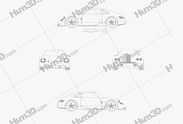 Porsche Vision 357 2023 Blueprint
