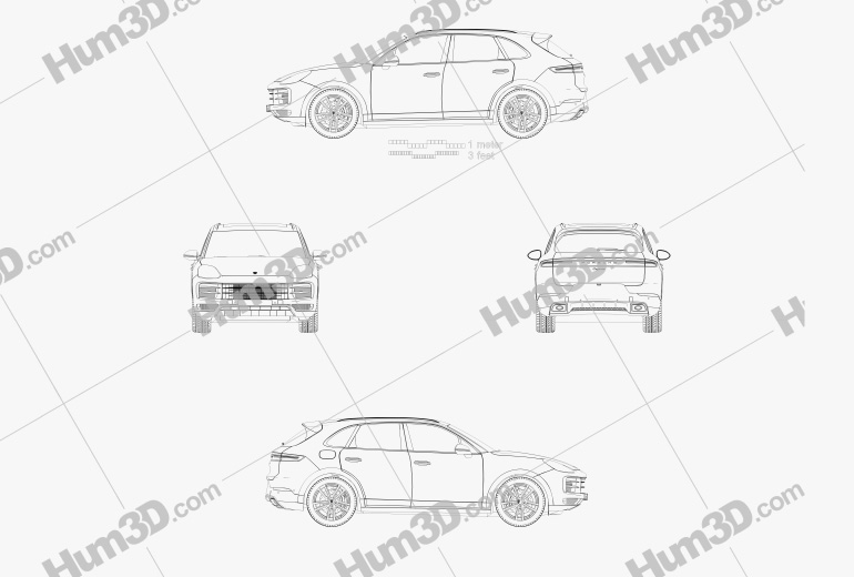 Porsche Cayenne 2024 Blueprint