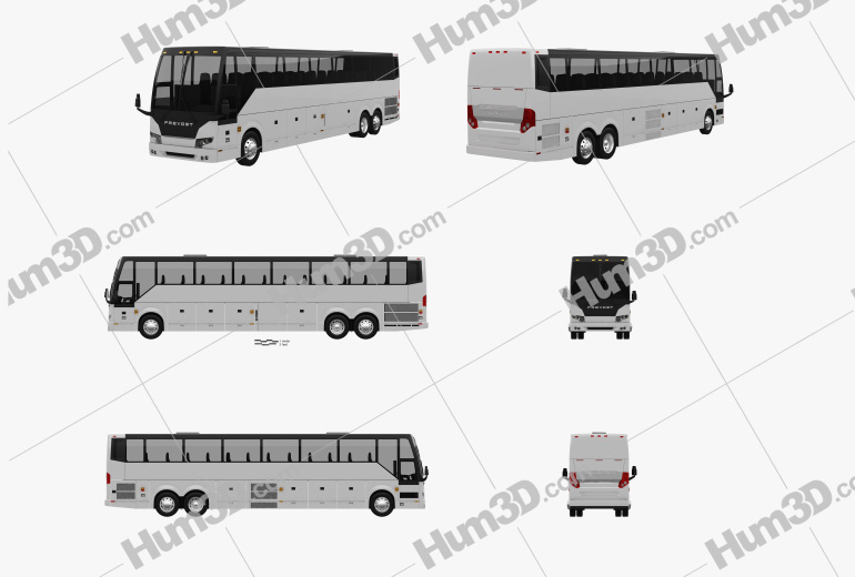 Prevost H3-45 bus 2004 Blueprint Template