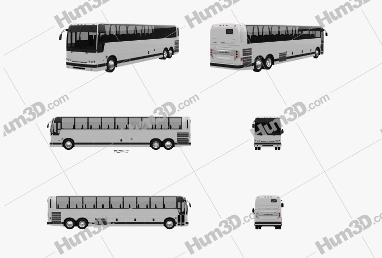 Prevost X3-45 Commuter bus 2011 Blueprint Template