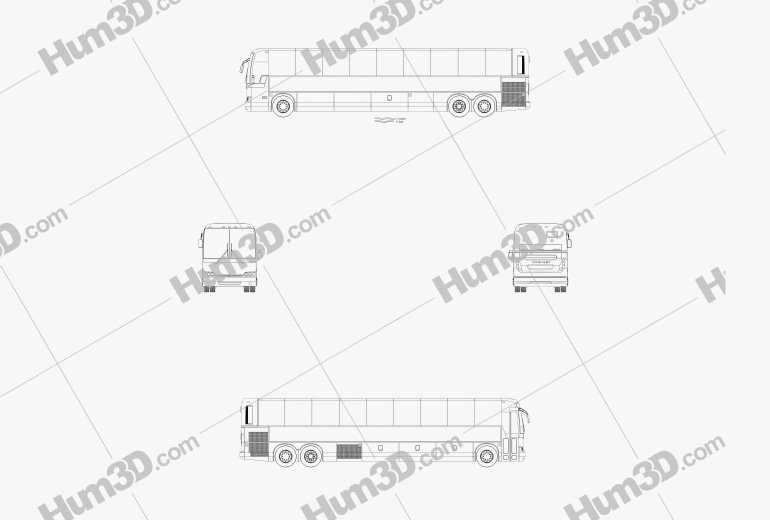 Prevost X3-45 Commuter Autobús 2011 Blueprint