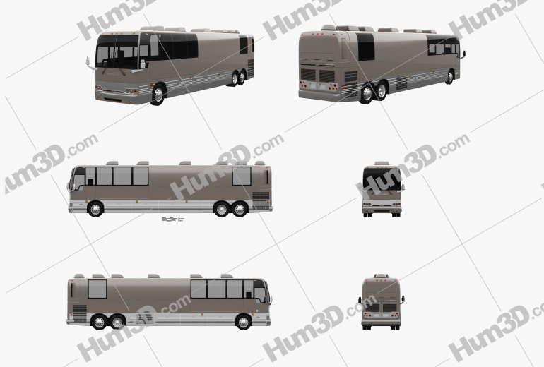Prevost X3-45 Entertainer bus 2011 Blueprint Template