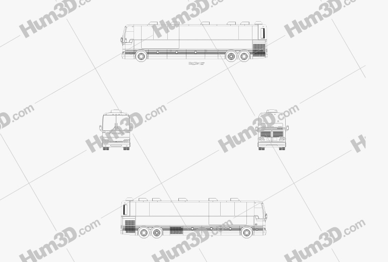 Prevost X3-45 Entertainer Bus 2011 Blueprint