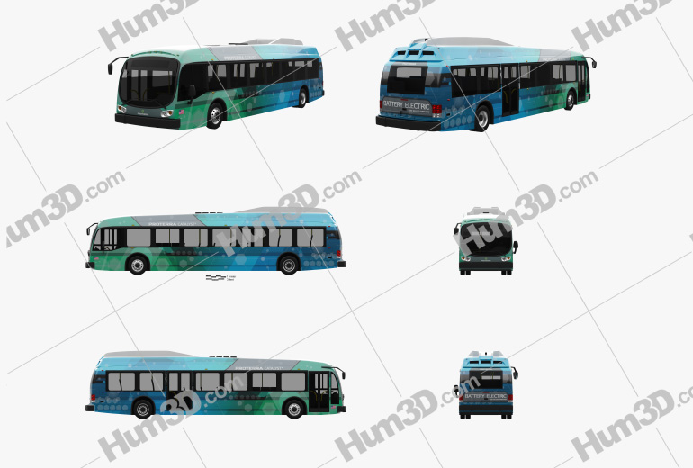 Proterra Catalyst E2 bus 2016 Blueprint Template