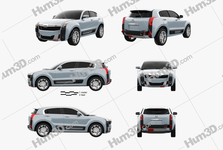 Qoros 2 SUV PHEV 2016 Blueprint Template