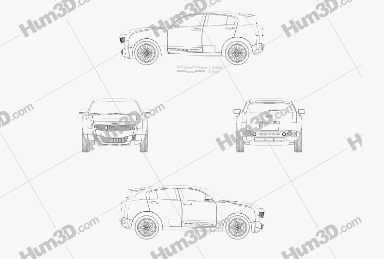 Qoros 2 SUV PHEV 2016 Blueprint