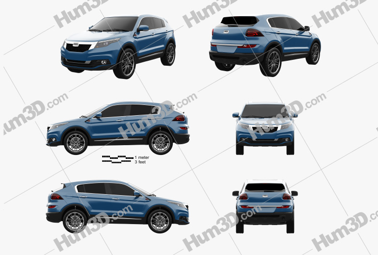 Qoros 5 SUV 2019 Blueprint Template
