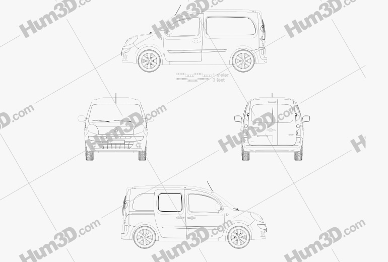 Renault Kangoo Van 1 Side Door 2011 Plan