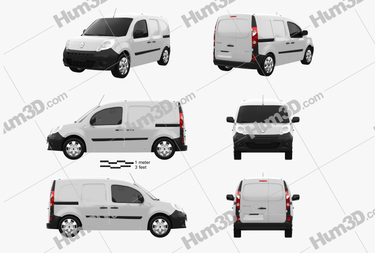 Renault Kangoo Van 2 Side Doors 2014 Blueprint Template