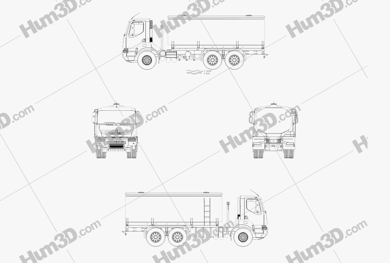 Renault Kerax Tanker Truck 2013 Blueprint