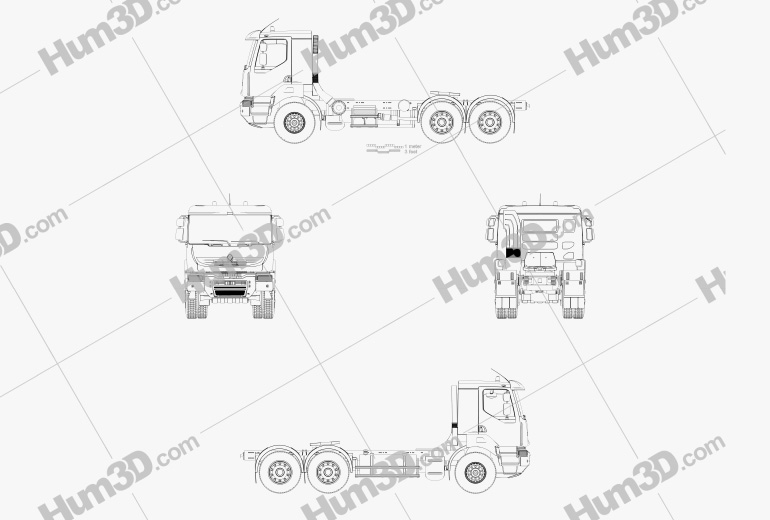 Renault Kerax トラクター・トラック 2011 設計図