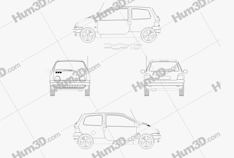 Renault Twingo 1992 Disegno Tecnico