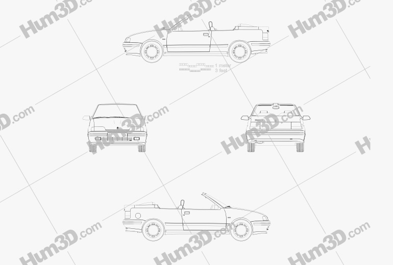 Renault 19 Cabriolet 1988 Plan