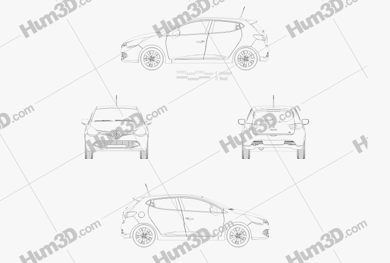 Renault Clio IV 2016 Blueprint