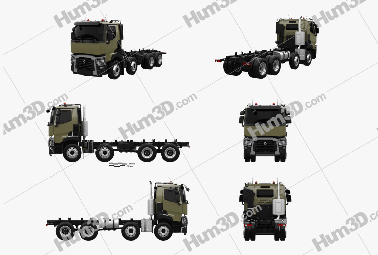 Renault C Chassis Truck 2016 Blueprint Template