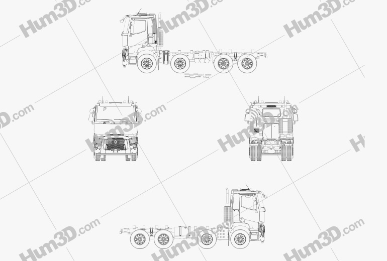 Renault C Chassis Truck 2016 Blueprint