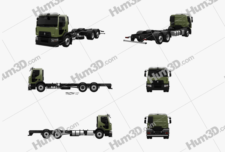 Renault D Wide Chassis Truck 2016 Blueprint Template