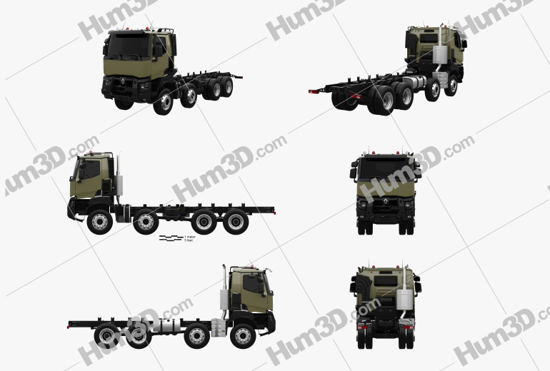 Renault K 430 Chassis Truck 2016 Blueprint Template