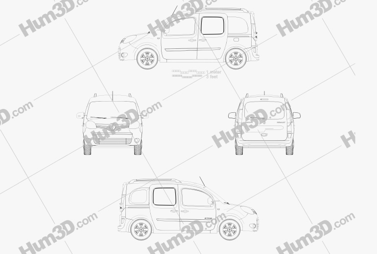 Renault Kangoo 2014 Disegno Tecnico