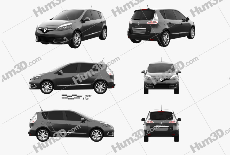 Renault Scenic MPV 2016 Blueprint Template