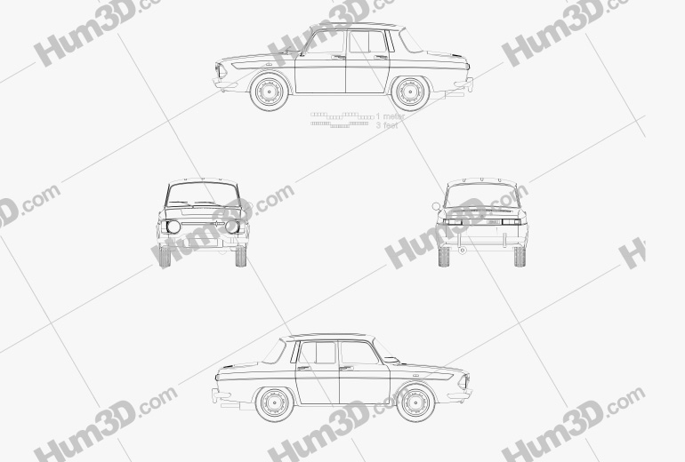 Renault 10 1965 Blueprint