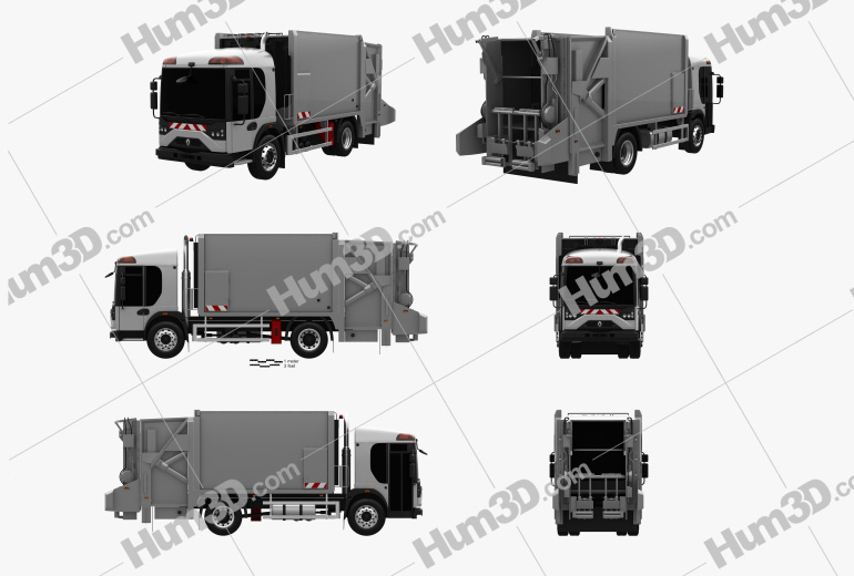Renault Access Garbage Truck 2013 Blueprint Template