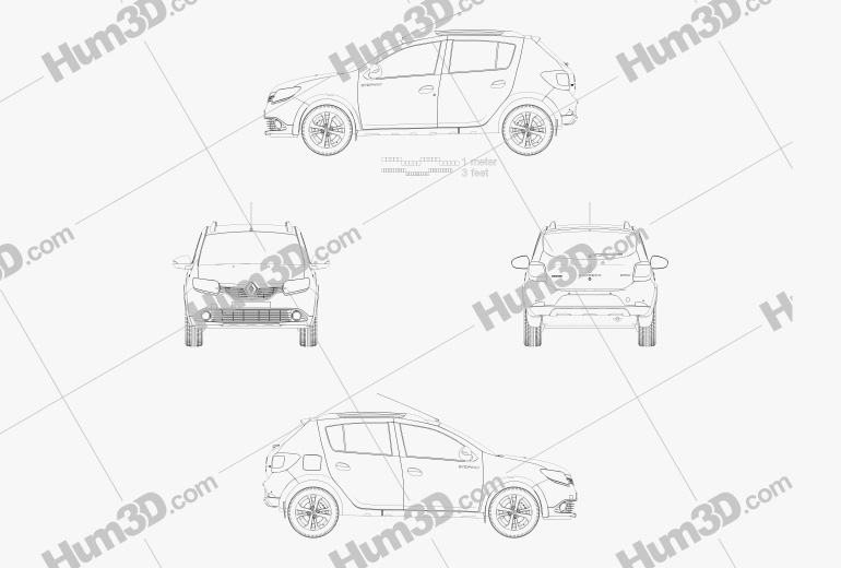 Renault Sandero Stepway 2017 Blueprint