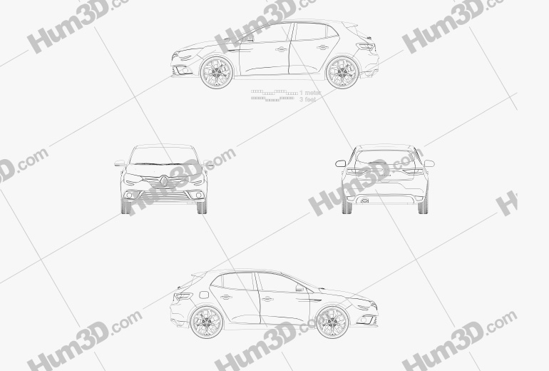Renault Megane hatchback 2019 Blueprint