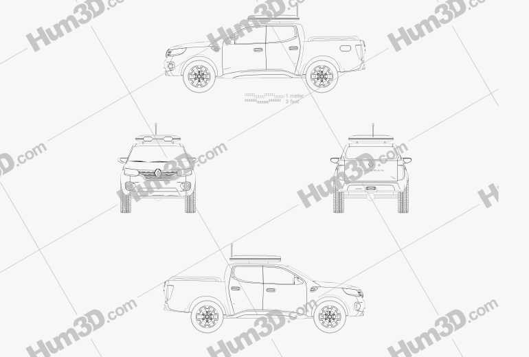 Renault Alaskan Conceito 2015 Blueprint
