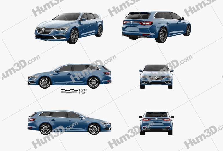 Renault Talisman estate 2019 Blueprint Template