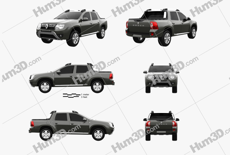 Renault Duster Oroch 2018 Blueprint Template