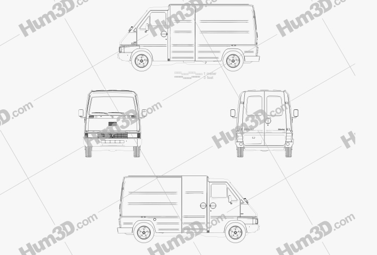 Renault Master Panel Van 1997 Blueprint