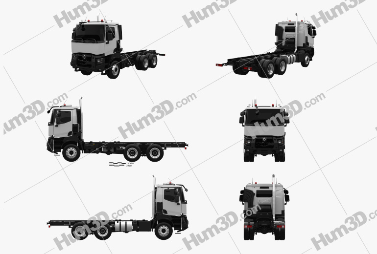 Renault K Day Cab Chassis Truck 2019 Blueprint Template