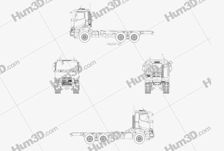 Renault K Day Cab Chassis Truck 2019 Blueprint