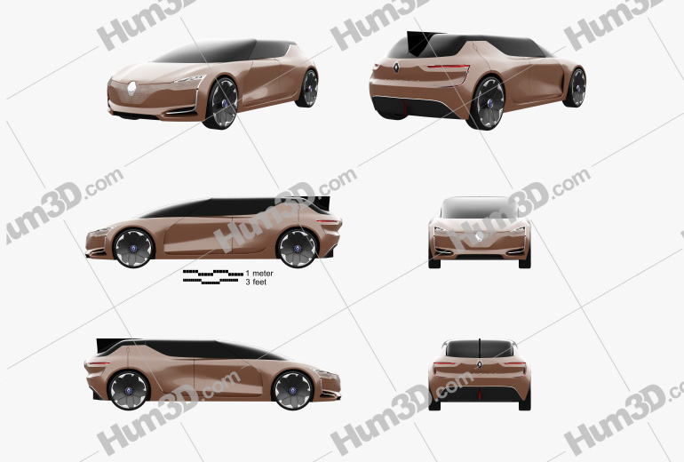 Renault Symbioz Concept 2017 Blueprint Template