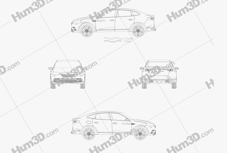 Renault Arkana Concept 2021 Blueprint