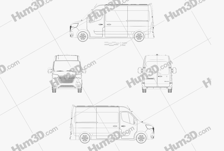Renault Master L2H2 Carrinha 2020 Blueprint