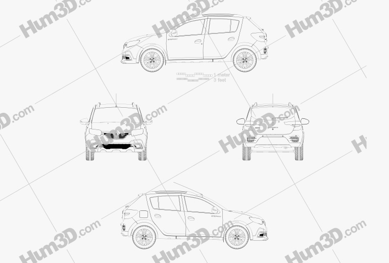 Renault Sandero Stepway Latam-spec 2022 Blueprint