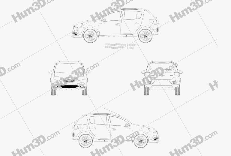 Renault Sandero Stepway City CIS-spec 2022 Blueprint