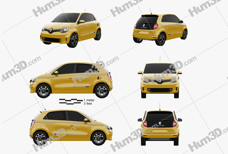 Renault Twingo 2022 Blueprint Template