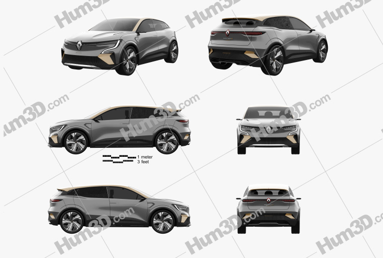 Renault Megane eVision 2022 Blueprint Template