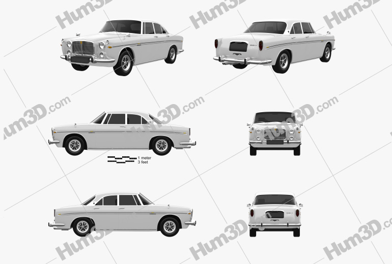 Rover P5B coupe 1973 Blueprint Template