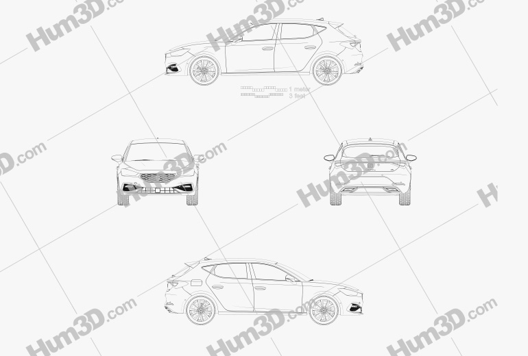 Seat Leon FR 5-door hatchback 2022 Blueprint
