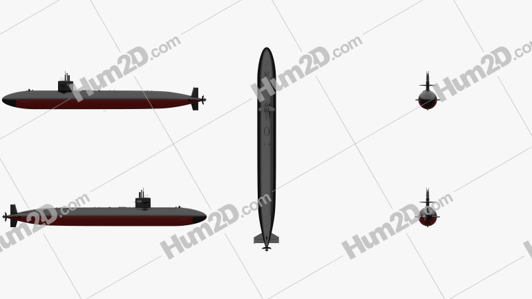 Los Angeles-class submarine Blueprint Template