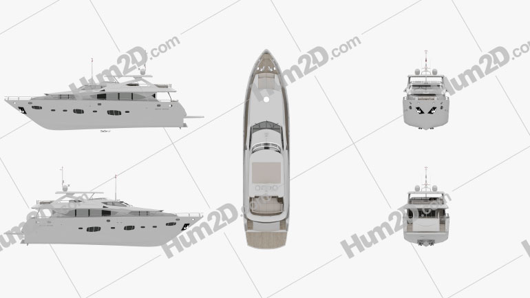 Sunseeker 30m Yacht Blueprint Template