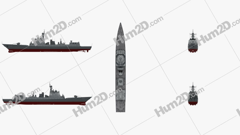 Type 052D destroyer Blueprint Template