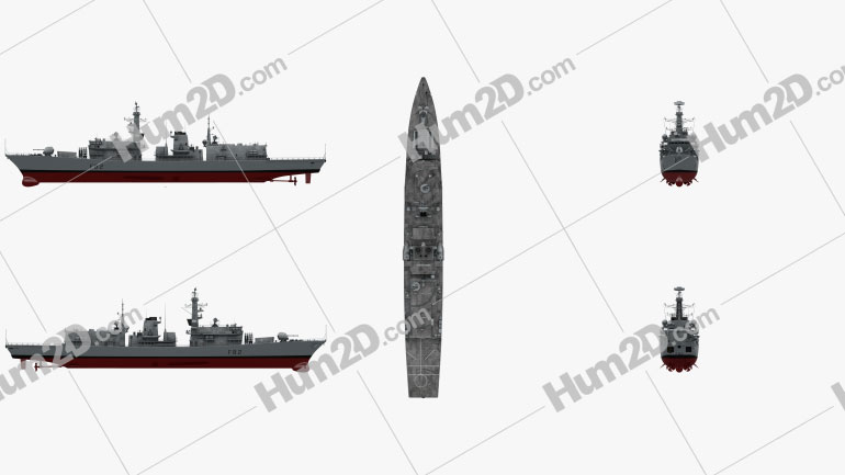 Type 23 frigate Blueprint Template