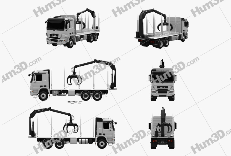 Sisu Polar Logging Truck 2015 Blueprint Template